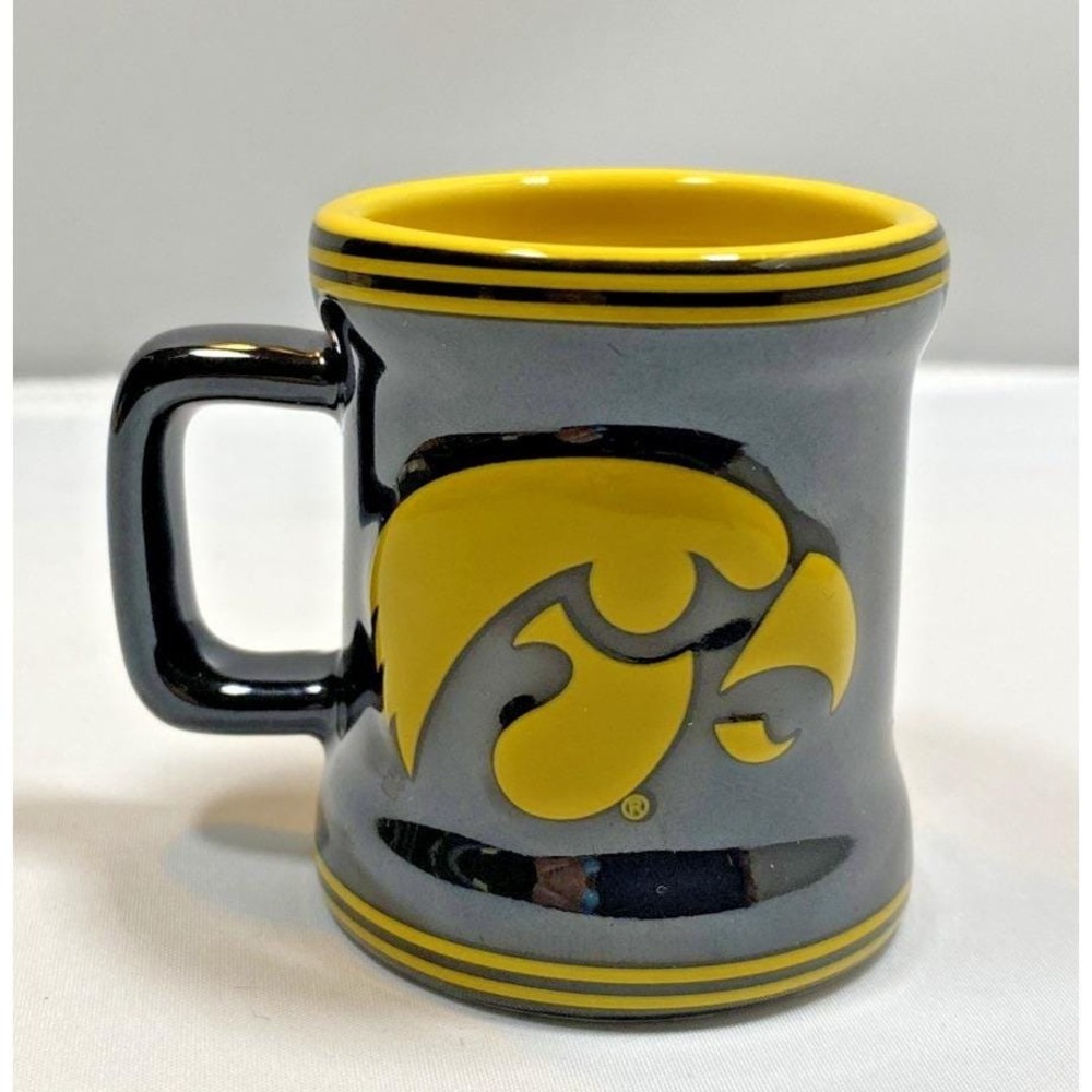 Iowa Hawkeyes NCAA College Football Mini Mug Espresso Shot Glass Raised Logo